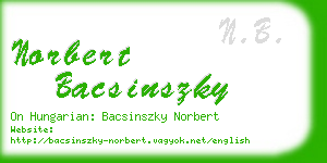 norbert bacsinszky business card